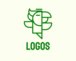 Nature Reserve - Geometric Parrot Bird logo design