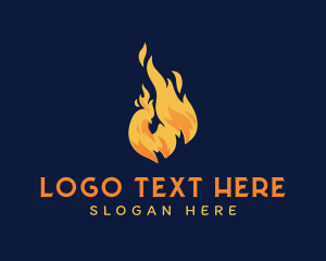 Hot Wings - Hot Flame Chicken logo design