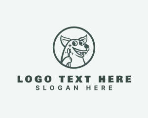 Boxer Dog - Smiling Dog Toothbrush logo design