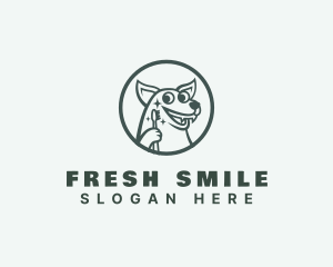 Toothbrush - Smiling Dog Toothbrush logo design