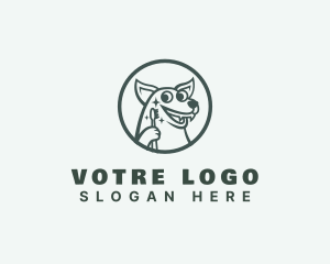 Hound - Smiling Dog Toothbrush logo design