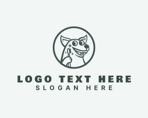 Dog Breeder - Smiling Dog Toothbrush logo design