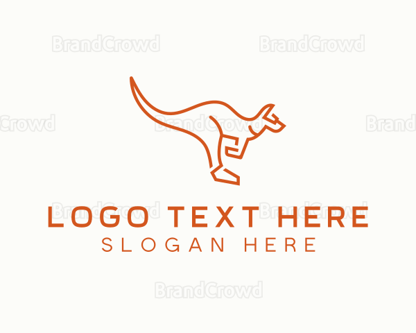 Wild Kangaroo Animal Logo