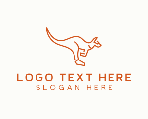 Au - Wild Kangaroo Animal logo design