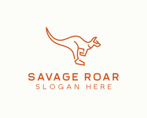 Wild Kangaroo Animal logo design