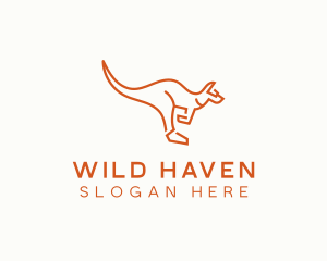 Wild Kangaroo Animal logo design