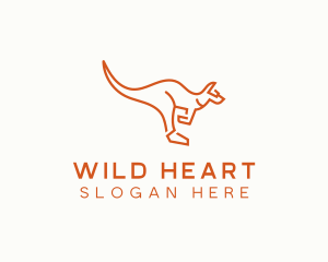 Wild Kangaroo Animal logo design