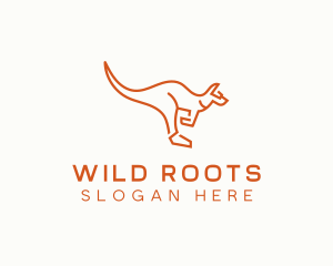 Wild Kangaroo Animal logo design