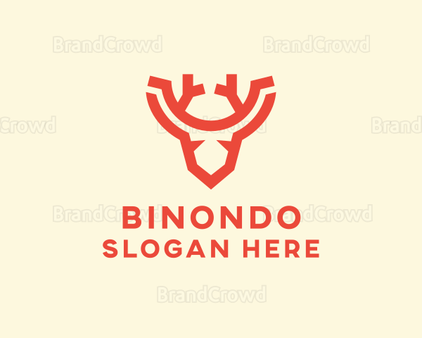 Antler Reindeer Head Logo