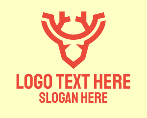 Red - Red Abstract Reindeer logo design
