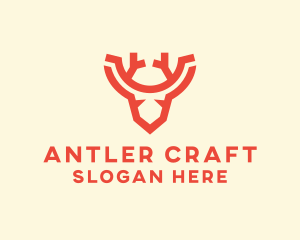 Antler Reindeer Head  logo design