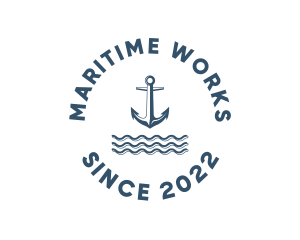 Marine Anchor Ocean  logo design