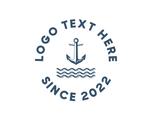 Marine Anchor Ocean  Logo