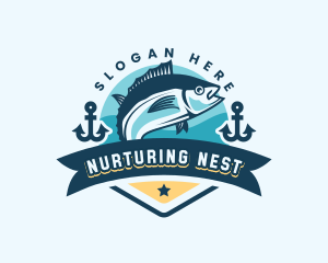 Ocean Fish Seafood Logo