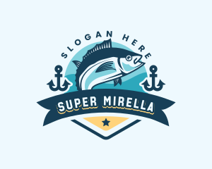 Ocean Fish Seafood Logo