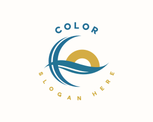 Tropical Ocean Wave Logo