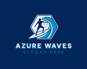 Wave Surfing Surfer logo design