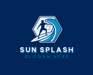 Beachwear - Wave Surfing Surfer logo design