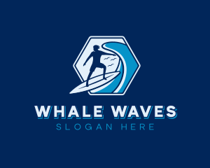 Wave Surfing Surfer logo design