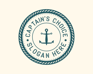 Captain - Marine Nautical Anchor logo design