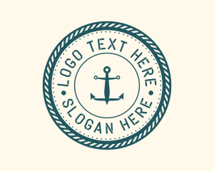 Marine Nautical Anchor  Logo