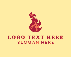 Meat - Fire Flame Cooking logo design