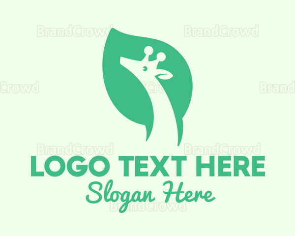 Green Giraffe Leaf Logo