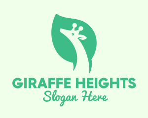 Green Giraffe Leaf logo design