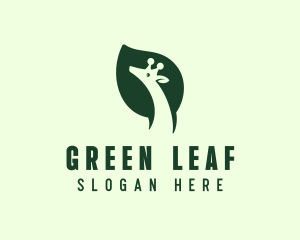 Green Giraffe Leaf logo design