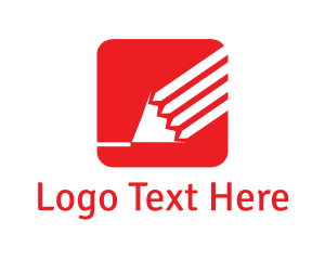 Pencil - Red Pencil Writing logo design