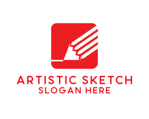 Draw - Red Pencil Writing logo design