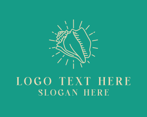 Beige - Beach Conch Seashell Shell logo design