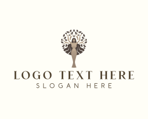 Spa - Woman Nature Tree logo design