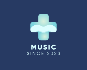 Pharmacy - Blue Green Medical Cross Letter M logo design