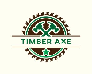 Saw Hammer Woodwork logo design