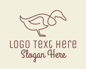 Duck - Duck Bird Minimalist logo design