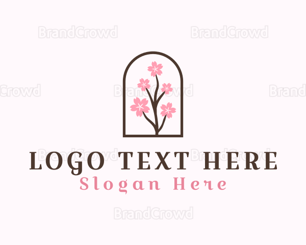 Sakura Flower Branch Logo