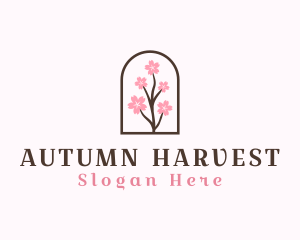 Sakura Flower Branch logo design