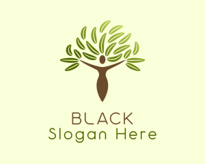 Vegan - Eco Friendly Human Tree logo design