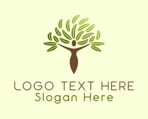 Vegetarian - Eco Friendly Human Tree logo design