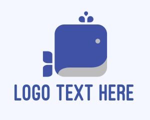 Blue Square Whale logo design