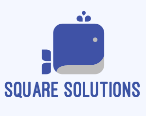 Square - Blue Square Whale logo design
