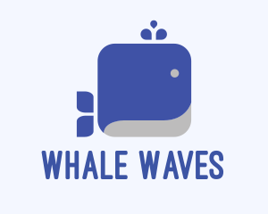 Whale - Blue Square Whale logo design