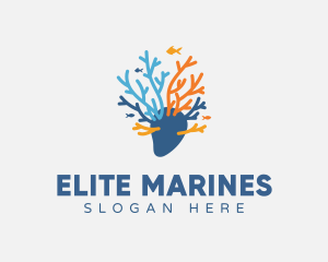 Sea Marine Coral logo design