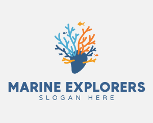 Sea Marine Coral logo design