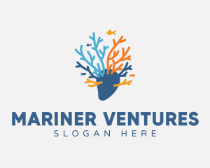 Sea Marine Coral logo design