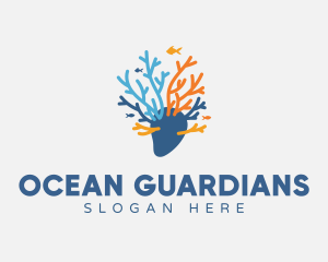 Marine Conservation - Sea Marine Coral logo design