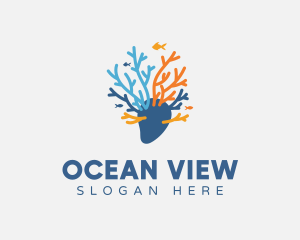 Sea Marine Coral logo design