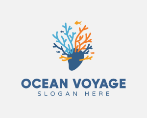 Sea Marine Coral logo design