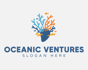 Sea Marine Coral logo design